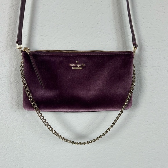 Beautiful plum colored velvet Kate spade crossbody - Picture 1 of 4